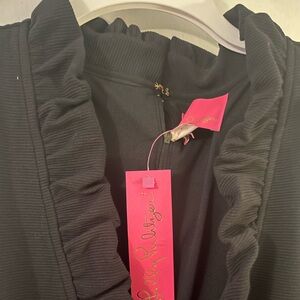 Lilly Pulitzer black tisbury shift dress sz L nwt smoke free home